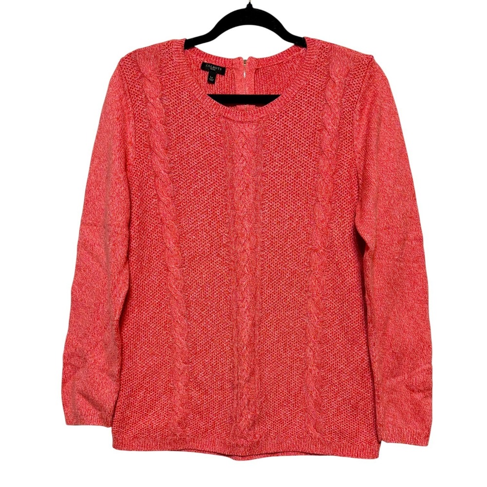 Talbots Old Money Preppy Cable Knit Sweater Womens‎ Size LP Cottage Countryside